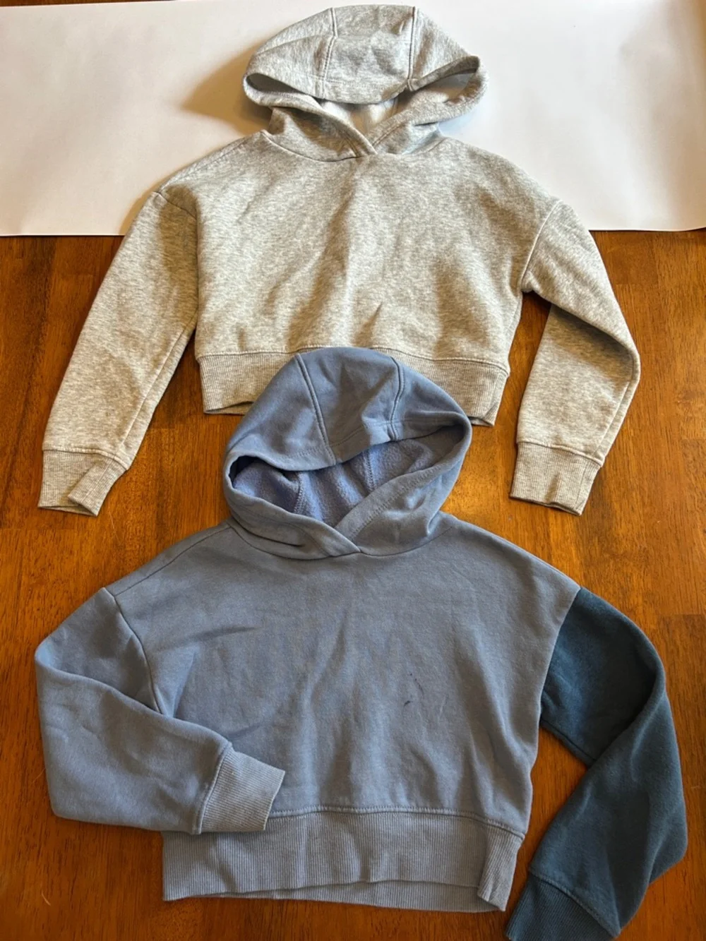 Girls Cropped Hoodie Set Size XS 4-5 Gray Blue Cozy Athleisure